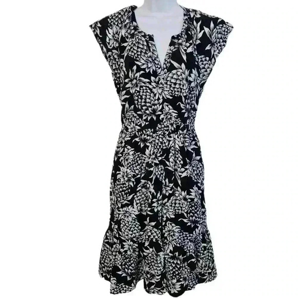 J. Crew Dresses & Skirts - J. CREW Pineapple MIDI Crinkle Dress Women’s Sz 2 Navy & White